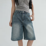 [Made/4 Sizes] [Odin] 5-Inch Bermuda Denim Cotton Half Pants - 6 Colors