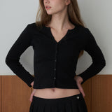 Basic Easywear Button Cardigan_Black