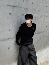 Esler Snap Waffle Long Sleeve T-Shirt 2C