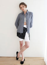 Lace Flower Wrap Skirt_Black