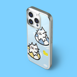 フローティングキャットグラスバンパーケース (glossy / silver frame)