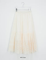 Bonomi Vintage Punching Tiered Banding Long Skirt
