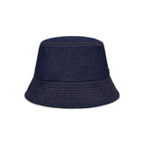 VA Curved Denim Stitch Detail Bucket Hat / Indigo