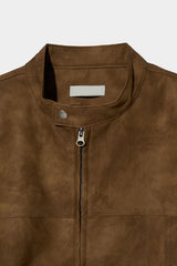 Bolt piping crack leather jacket