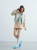 Riverstone plus polka dot skort for women, sweet vacation style slim fit casual mini skirt
