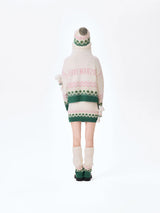 13DE MARZO Fair Isle Leg Warmer Beige