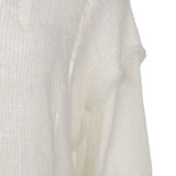 8287 Pierced Graffiti Logo Vintage Knit Sweater (White)