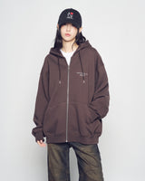 25FW ベーシックロゴナッピングフーディージップアップ ダークブラウン