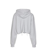 8287 Center Logo Vintage Crop Hoodie (White)