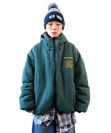 Oversized Two-Way Washed Puffer Jacket (6oz)