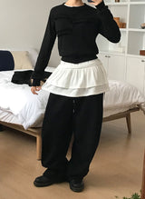 FRILL RIB KNIT CARDIGAN