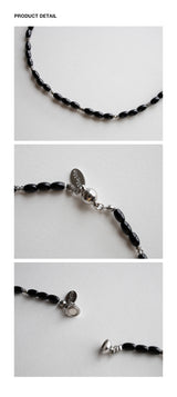 Oval black onyx necklace