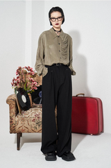 All-purpose straight-leg casual trousers with a relaxed drape.
