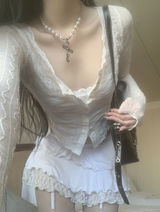 [only suzen] ロフィアクロスホワイトパールネックレス