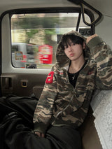 VER PATCH NUMBERING CAMO HOODED ZIP-UP