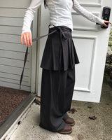 [MADE] Rerek リボンストラップレイヤードラップスカートパンツ