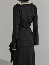 Scar Drape Layered Wrap Long Skirt