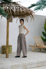 PIN-KNIT BALLOON PANTS (Beige)