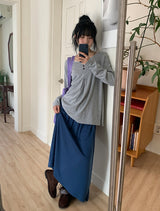 26SS★ [BAONHAUS] Latte Flower Over Long Sleeve Tee
