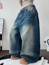 グラデーションバルーンロングデニムパンツ🩵🤍