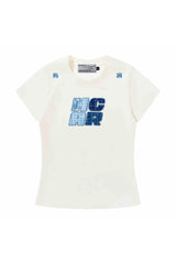 Plaid Patch Slim Crop Tee