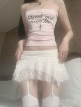 Aishar レーススカートパンツ (white)