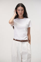ラウンドハーフTシャツ (アイボリー)