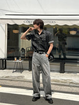LMN Kubo Slit Curved Denim Pants (3 colors)