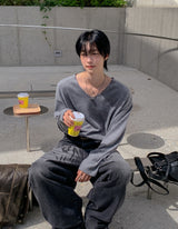 ファンシーレタリングバルーンデニムパンツ