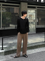 [1+1] LMN Roé Summer Boat Neck Oversized Knit Long Sleeve Tee (4 colors)