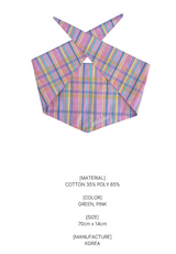 Vintage check dog bandana