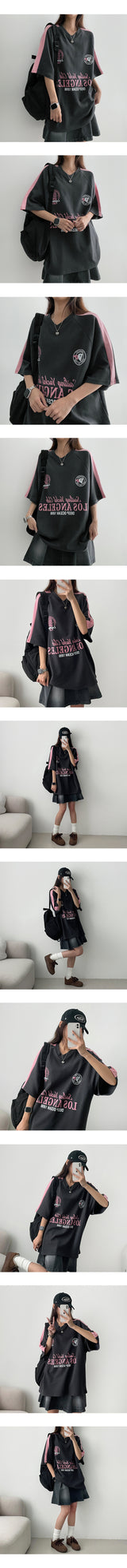 ランニュースポーティーカラー半袖Tシャツ (3 colors)