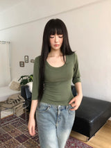 Luhel Round-Neck 7-Sleeve T-Shirt