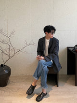 ストレートフィットロングワイドジーンズ