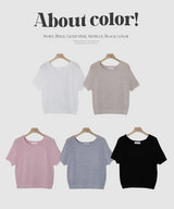 パステルサマーラグランショートスリーブニット (5color)