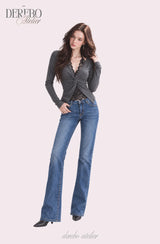 Roy Black Halter Lace Twist Long Sleeve T-shirt