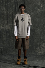 キャットピグメントTシャツ (Grey)