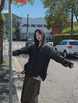 Luca over denim hoodie