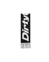 DirtyCoins ロゴブラックウールニットスカーフ