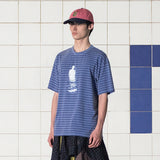 ピグメントストライプTシャツ / BLUE