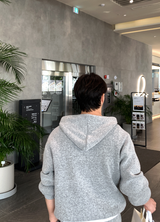 [Set-up]Risquare Two-Way Oversized Fit Hooded Zip-Up Knitwear 