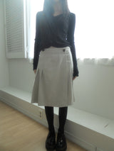 pleats wrap skirt