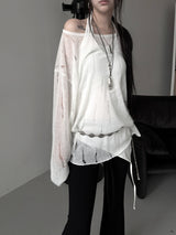 destroyed see-through knit (2color)