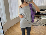 OFF SHOULDER HALF TOP OPS (3color)