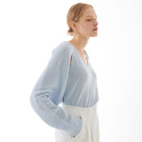 リネンボレロニットカーディガン SKY BLUE