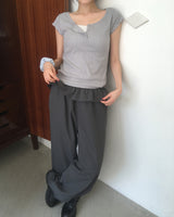Polan Frill Skirt Nylon Pants