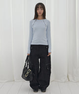 MOVE BUTTON LONG SLEEVE (SKY BLUE) F26QB048