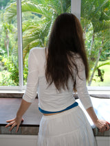 Shirring Cotton Maxi Skirt (White)