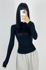 (SPECIAL PLANNED PRICE❤LONG & SHORT❤5 COLORS❤) GLAMOUR SLIM-FIT STRETCH LONG-SLEEVE TURTLE-NECK TOP