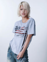 SEXXDEVIL "DESIRE" フラッグ プリント Tシャツ